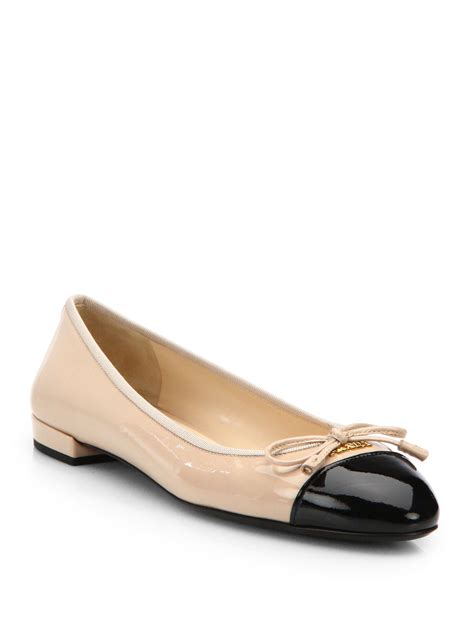 prada two tone ballet flats